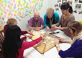 Our Guests Learn to Make Dumplings