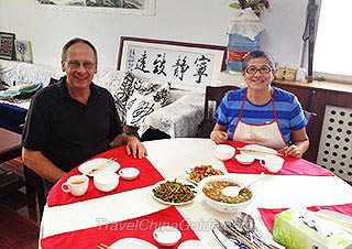 Our Guests Dining in a Local Family