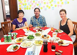 Our Guests Dining in a Local Family