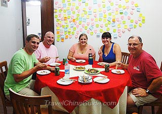 Our Guests Dining in a Local Family