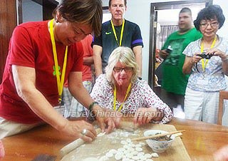 Our Guests Learn to Make Dumplings