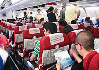 inside the plane cabin