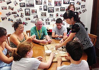 Our Guests Learning to Make Dumplings