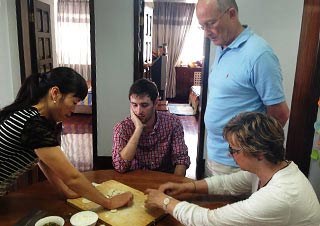 Our Guests Learn to Make Dumplings