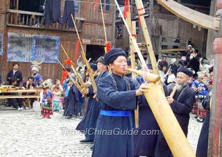 Miao People Playing Lusheng