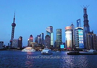 Skyline of Pudong in Dusk, Shanghai