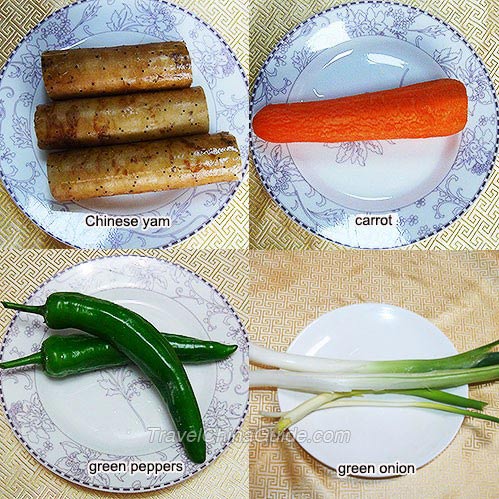 Ingredients of Stir-fried Chinese Yam