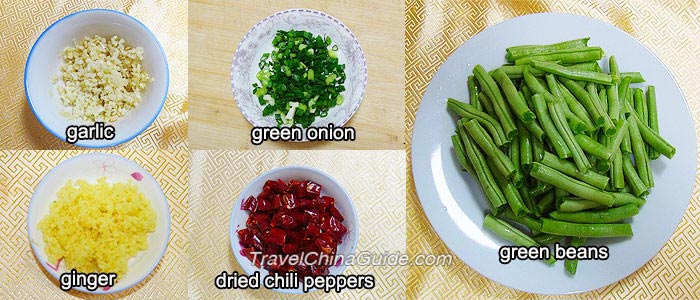 Preparation for Dry-fried Green Beans