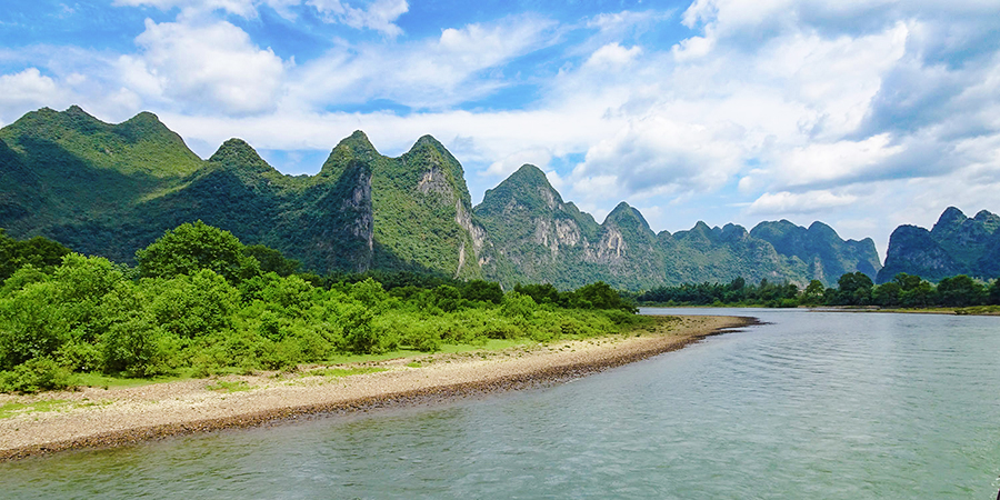 Distant View Photograph of Li River