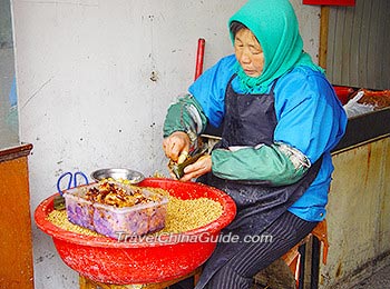 Local People Making Zongzi