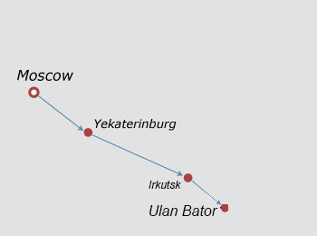 Moscow to Ulaanbaatar Rail Map