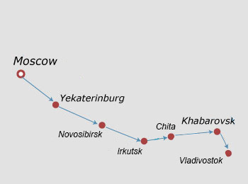 Moscow to Vladivostok Rail Map