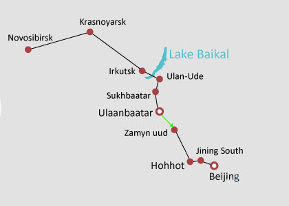 Ulaanbaatar-Zamynuud Ttrain Route