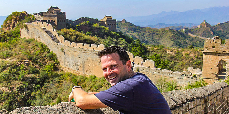 Tourists on Great Wall of Beijing