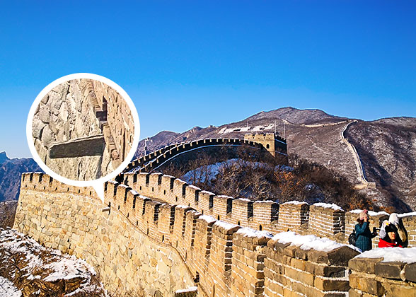 Water Spout on the Great Wall of China