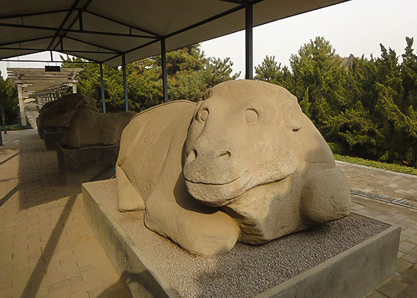 Stone Bull in front of the Tomb of Huo Qubing