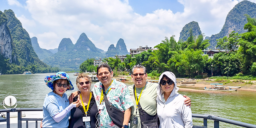 Our Guests on Li River Cruise Ship