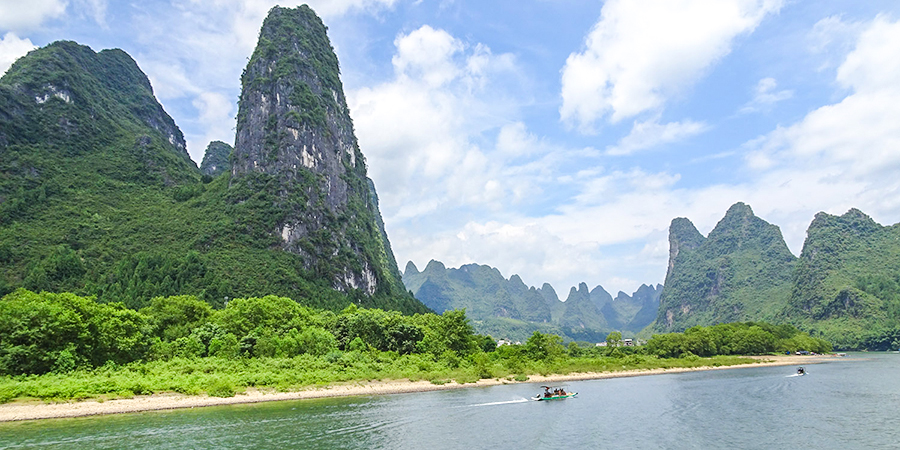 Enchanting View on Li River Cruise Ship