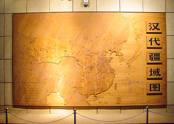 The territory map of Han Dynasty in Qin Han Museum