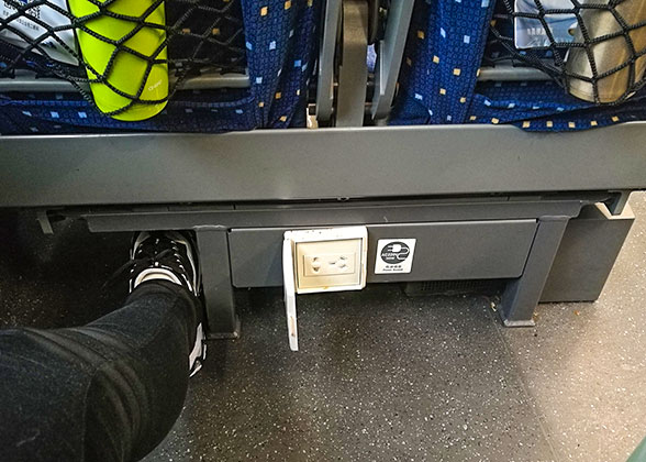 Socket for Charging on Bullet Train