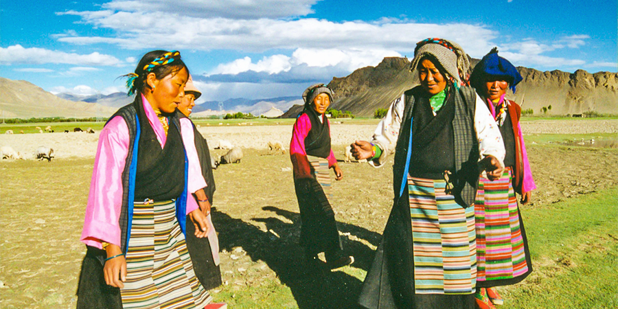 Dancing in Tibetan Costume