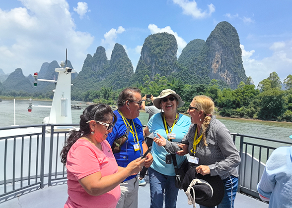 Our Group Tour on Li River Cruise Ship