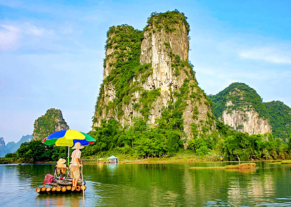 Drifting a Bamboo Raft on Li River